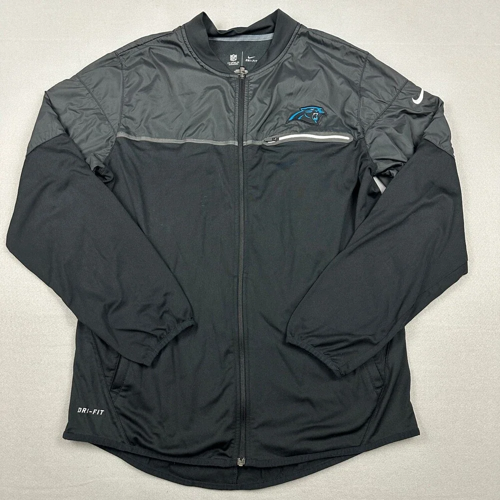 Carolina Panthers Jacket Men Medium Black Nike On Field Windbreaker NFL M